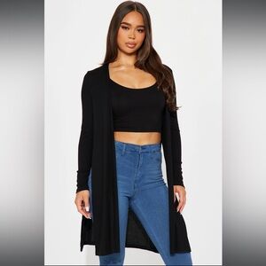 Nita Ribbed Cardigan - Black
